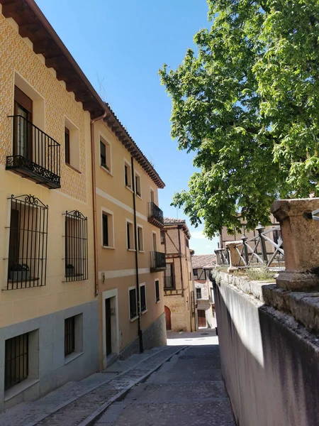 Vertical Shot Apartment Buildings Segovia Blue Sky Sunny Day — 스톡 사진