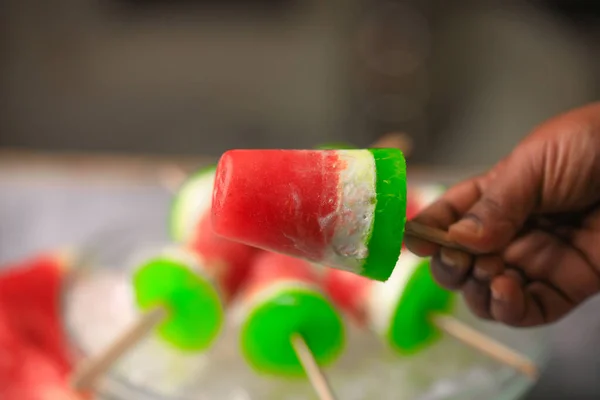 Picolé Melancia Picolés Verão Com Frutas — Fotografia de Stock