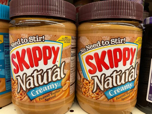 Grovetown, Ga USA - 03 20 22: Retail store Peanut Butter Skippy natural