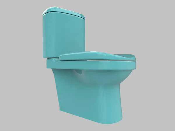 Light Blue Toilet Illustration — Stock Photo, Image