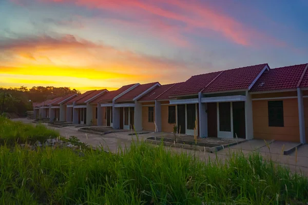 Nova Casa Residencial Moderna Com Construção Desenvolvimento Casa — Fotografia de Stock