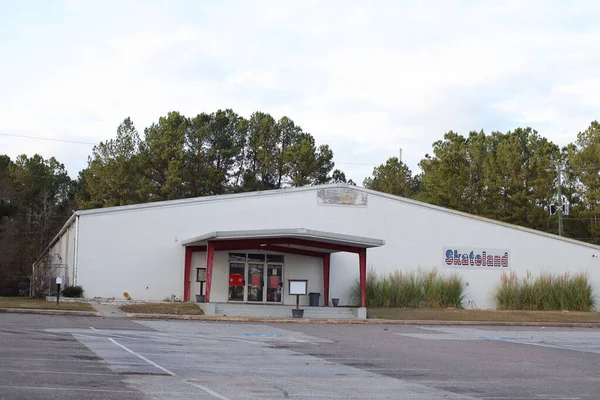 Augusta, Ga USA - 12 25 21: Vintage throw back Skateland Roller skate rink building view