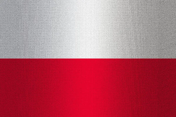 A flag of Poland on stone wall background.