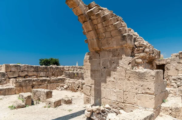 Uma Bela Vista Das Ruínas Parque Arqueológico Paphos Chipre — Fotografia de Stock