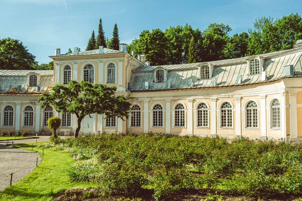 An exterior of the large greenhouse in Peterhof, Saint-Petersburg, Russia