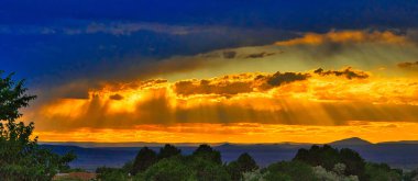 A beautiful shot of a sunny sky like a fire