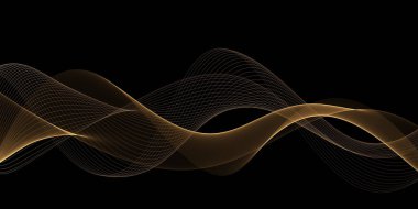 Güzel Soyut Altın Dalgalar Arkaplanı. Şablon Tasarımı