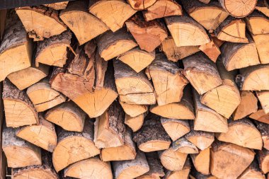 Wood stack ready for  winter