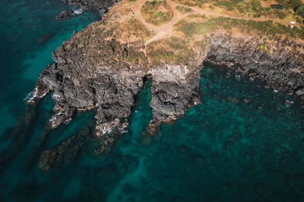 Una Vista Aérea Impresionante Magníficos Acantilados Del Mar Mauricio —  Fotos de Stock