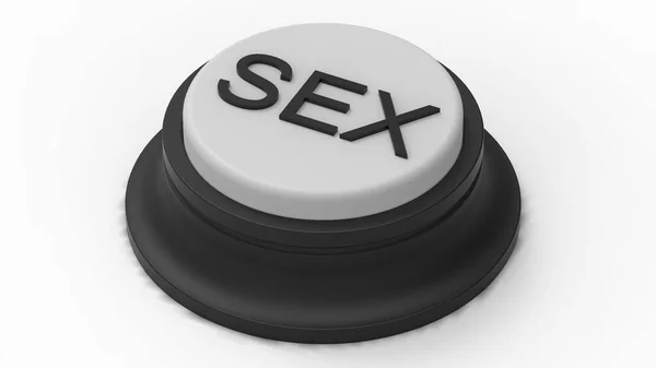 セックスホワイトボタン孤立イラスト3Dレンダリング — ストック写真