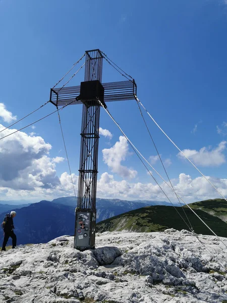 View Summit Cross Waxriegel Mountain Schneeberg Lower Austria — Stok fotoğraf