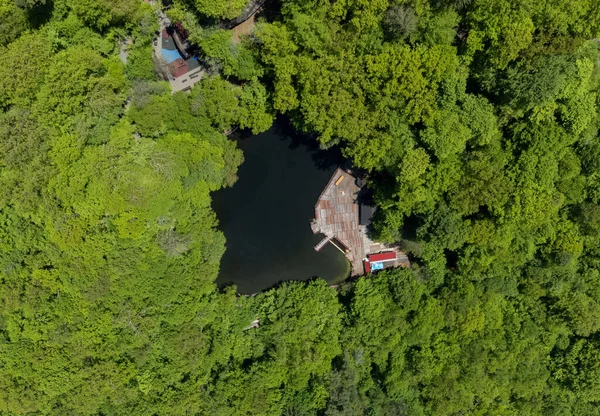 Alunis Lake Sovata Resort Romania Seen Summer Drone — Stock Photo, Image