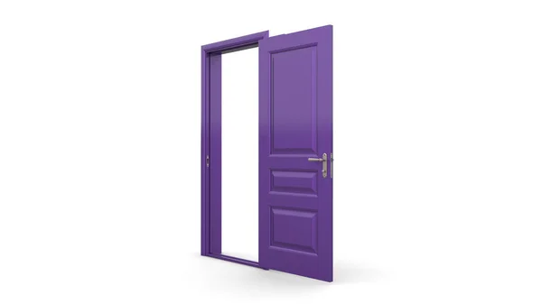 Set Different Purple Door Isolated Illustration Render White Background — Stock Photo, Image