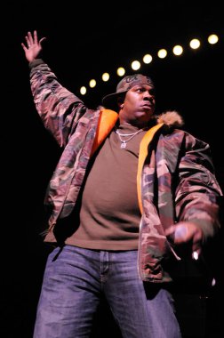 Rapper Busta Rhymes performing live at the Power 106FM Cali Christmas Holiday Concert at the Gibson Amphitheatre in Universal City, Los Angeles, CA
