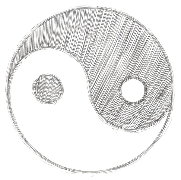 Illustration Ying Yang Tattoo Idea Design — Foto de Stock