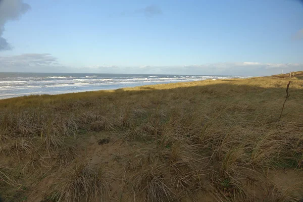 Fascinating Light Shadow Play North Sea Beach Dunes Rolling Waves —  Fotos de Stock