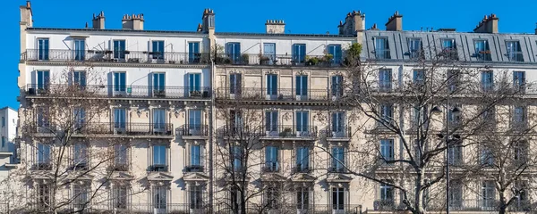 Paris Typical Facade Windows Beautiful Building 11E Arrondissement — Stock Photo, Image