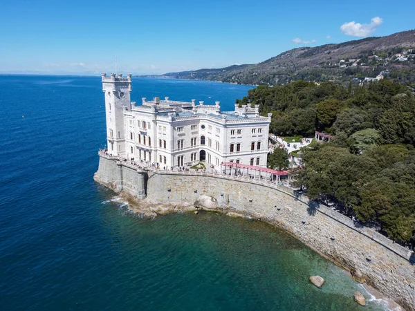 Aerial View Historic Miramare Castle Trieste Italy — Stock Photo, Image