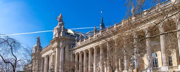 Париж Большой Дворец Красивое Здание Шикарном Районе Французской Столицы — стоковое фото