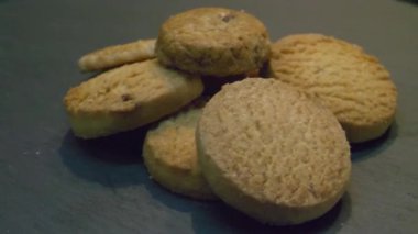 A closeup shot of a heap of homemade biscuits