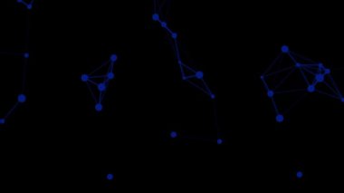 Abstract background dark blue with plexus motion graphic of medical, business, engineering, science. Technology concept. moving lines and dots