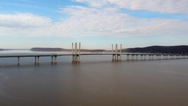 Mario Cuomo Bridge Hudson River — Vídeo de Stock