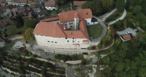 Aerial View Laupen Castle Switzerland — Stock videók