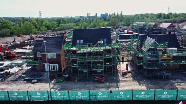 Aerial Footage Housing Development Site Warrington — Vídeo de Stock