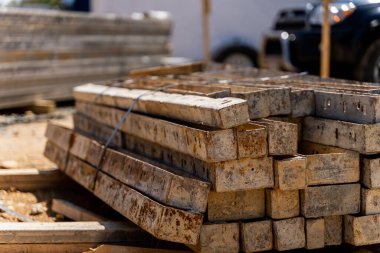 A selective focus shot of steel sleepers