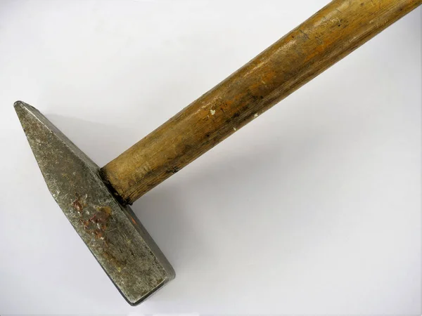 Old Used Wooden Iron Hammer — Stock Photo, Image