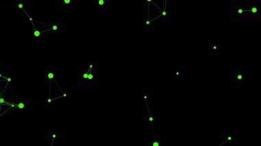 A Neon Green Circles Attracting Each Other Then Connected By Line In Dark Background. - graphics