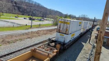 Train Goes Thru Altavista. Shot in 4K Close-up.  Good Clear View