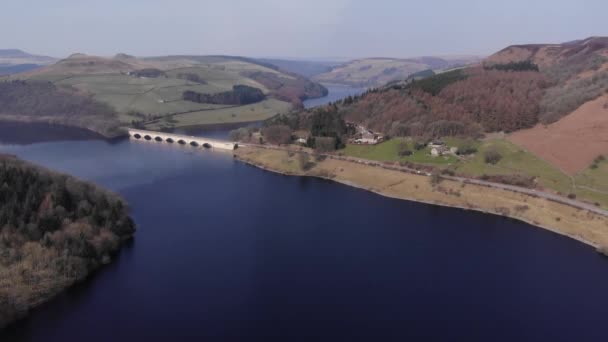 Aerial View River Mersey Peak District United Kingdom — Video Stock