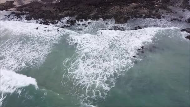 Aerial View Waves Shore Beach Natal Rio Grande Norte Brazil — Vídeo de stock