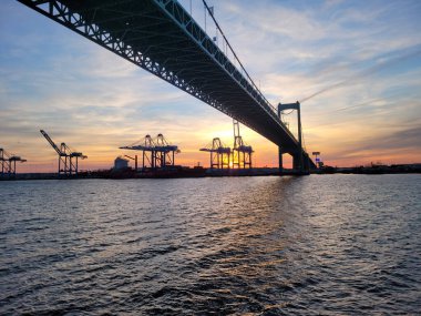 A view of the Walt Whitman Bridge with the Delaware River, Philadelphia