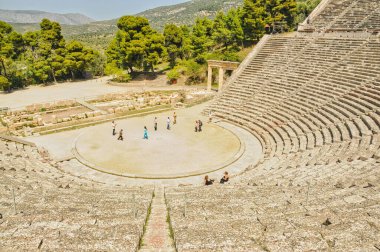 Epidaurus, Greece. March 3, 2010:View of the seats at Epidavros Theatre, Ancient Greece    