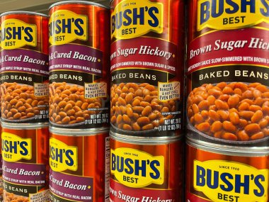 Grovetown, Ga USA - 12 21 21: Retail grocery store Bushes baked Beans variety