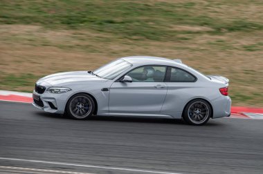 BMW 2 Series F30 drifting on the circuit