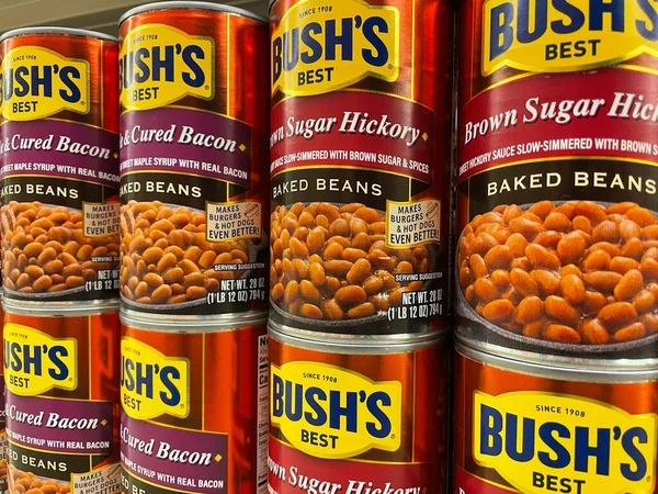 Grovetown Usa Retail Grocery Store Bushes Baked Beans Variety — Zdjęcie stockowe