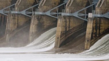 Water flowing from the Lewis and Clark Dam in Yankton South Dakota