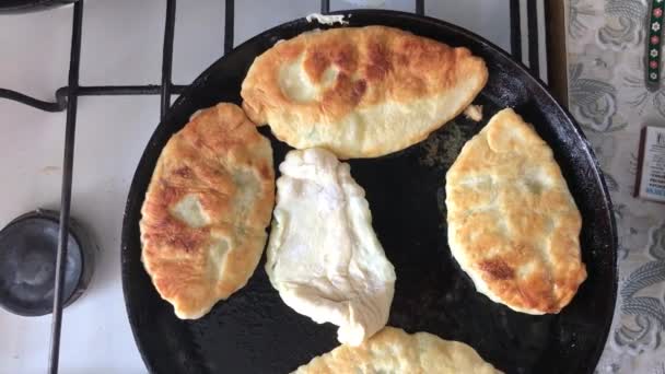 Ukrainian Home Made Frying Pies — Stok video