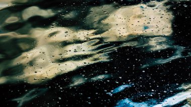 A close up of a water reflections