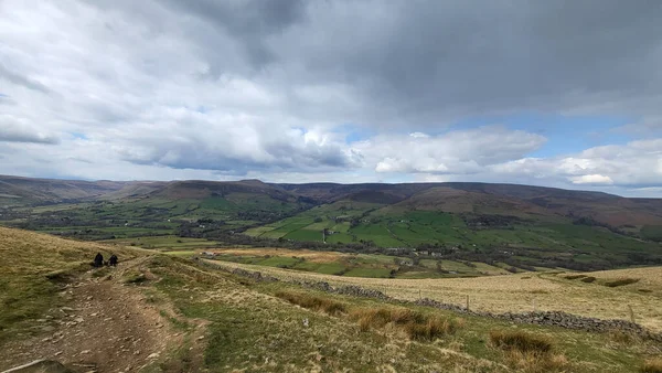 Een Prachtig Uitzicht Immer Groene Hope Valley Een Dorpje Engeland — Stockfoto