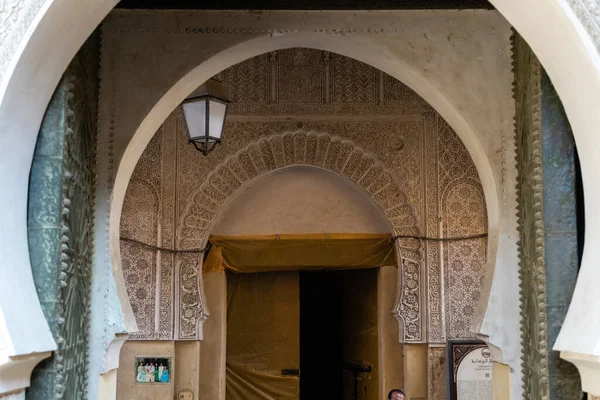 Mosque Interior Courtyard Bou Inania Mosque Old Medina Fes — Stock Photo, Image