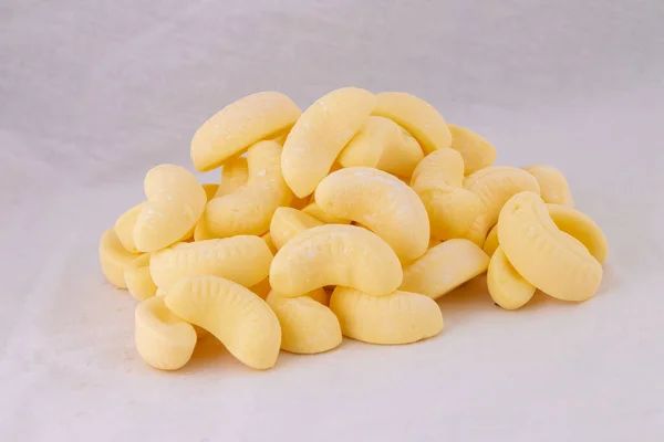 Traditional Tuck Shop Favourite Delicious Banana Flavoured Sweets White Background — Foto de Stock