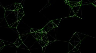A Digital animation of green laser light forming and changing shapes. VJ loops.
