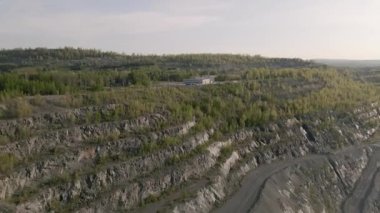 An industrial mine pit excavation point