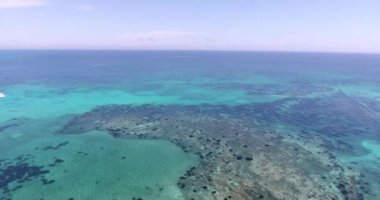 An aerial view of a sunny beautiful beach in Djerba, Tunisia