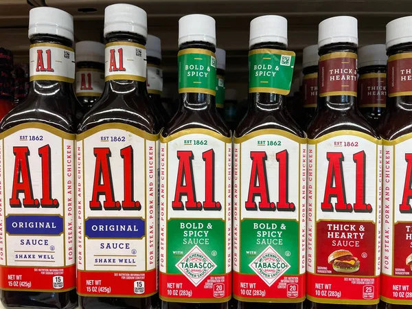 Grovetown, Ga USA - 03 15 22: Retail store A1 steak sauce variety