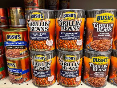 Grovetown, Ga USA - 03 15 22: Retail store Bushs grilling beans on a shelf variety